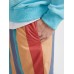 Men Colorful Striped Holiday Loose Drawstring Shorts With Pocket