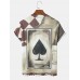 Men Spade Print Playing Card Retro Style T  Shirts