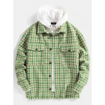 Mens Weave Chest Double Pocket Lapel Warm Design Jacket